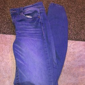 blue low rise jeans